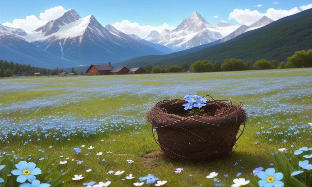 Nido entre flores nomeolvides